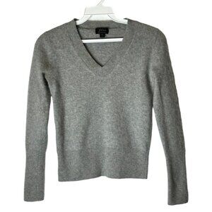 J. Crew Girls Gray Cashmere Knit V Neck Pullover Sweater Size XS